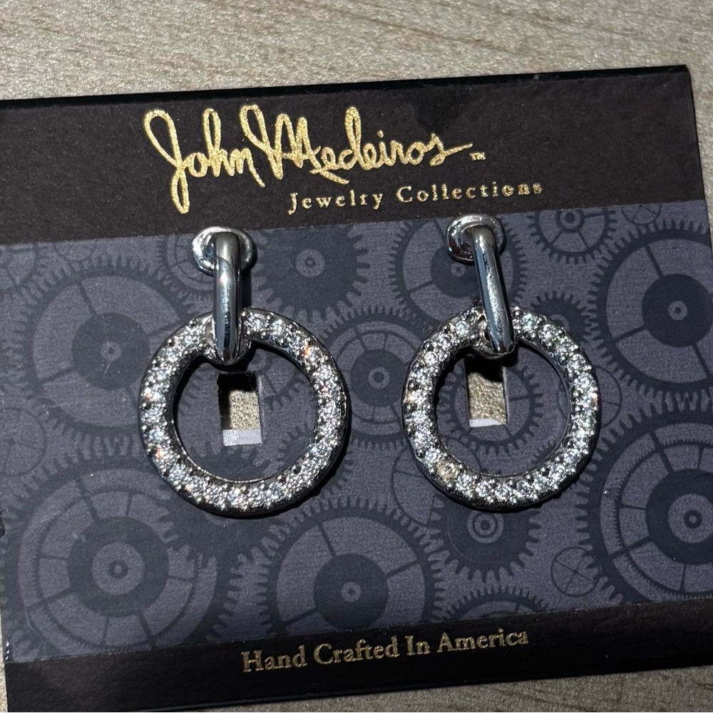 Silver Oval Earrings handmade $165 retail John Medeiros